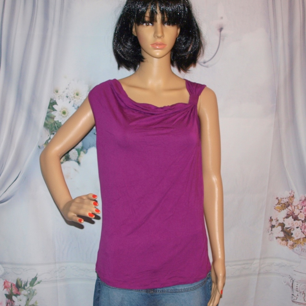Cable & Gage Purple top Blouse Super Soft Sz L NWT